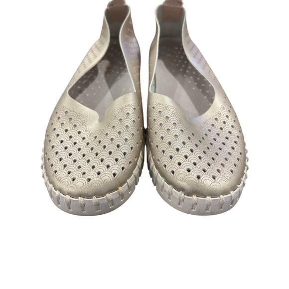 Ilse Jacobsen Hornbaek Tulip Slip On Flats Metallic Gold Size 39 Travel Cruise - Picture 2 of 7